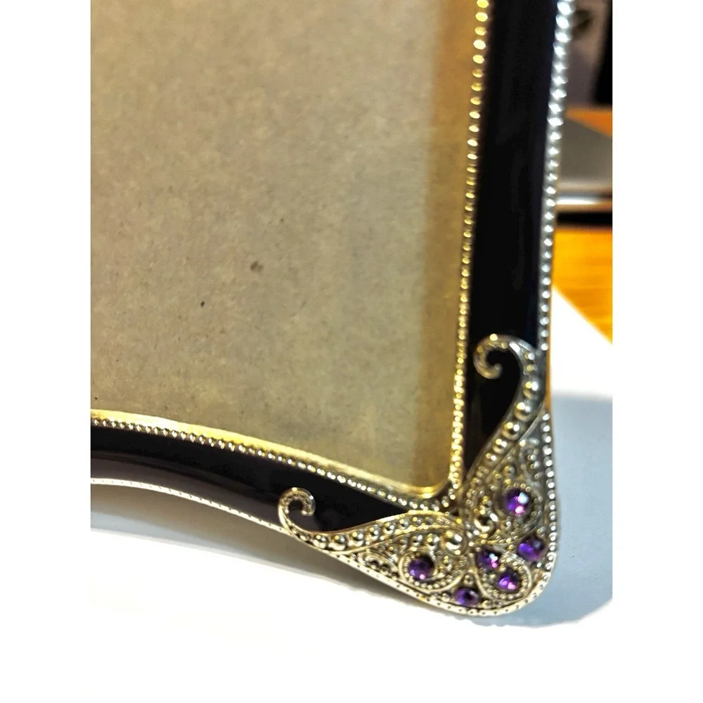 6 x 4 1/2 Dark Purple Picture Frame with Bling